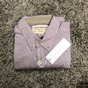 French connection men striped red white shirt